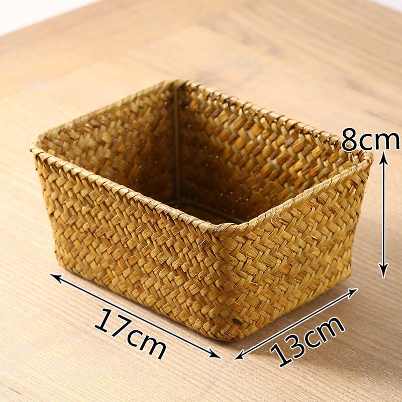 Seaweed Snack - Retro handmade สาหร่ายทะเลทอตะกร้าเก็บ Creative Desktop Storage
